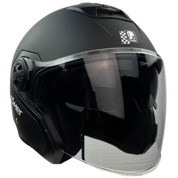 Roleff RR10901 - Römer Jethelm - Motorradhelm mit Sonnenvisier, schwarzmatt Neueste Mode