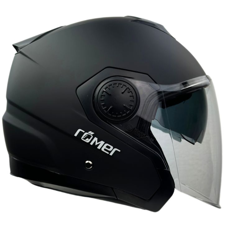 Roleff RR10901 - Römer Jethelm - Motorradhelm mit Sonnenvisier, schwarzmatt Neueste Mode
