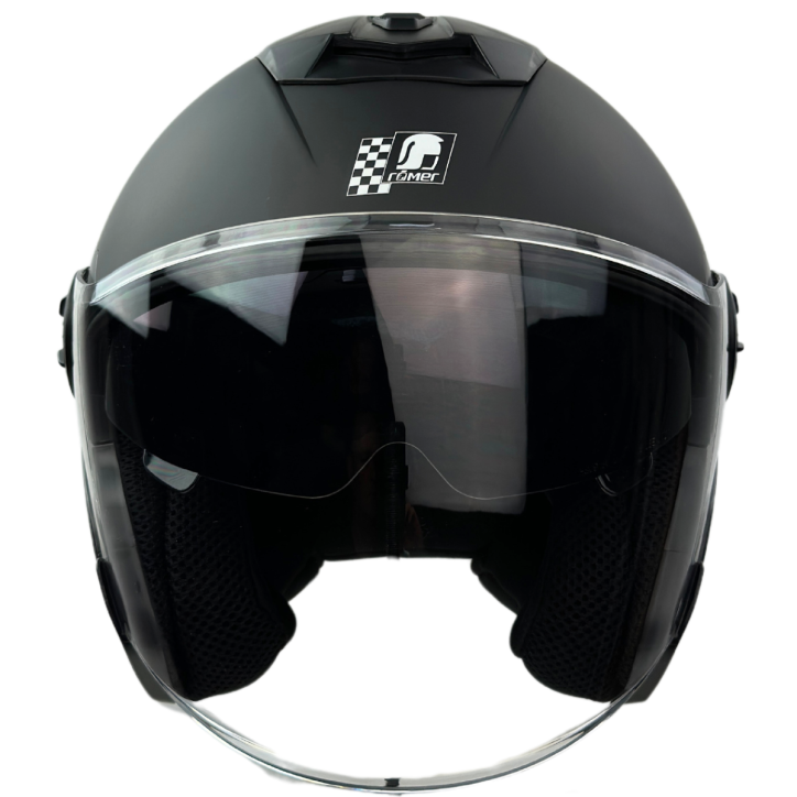 Roleff RR10901 - Römer Jethelm - Motorradhelm mit Sonnenvisier, schwarzmatt Neueste Mode