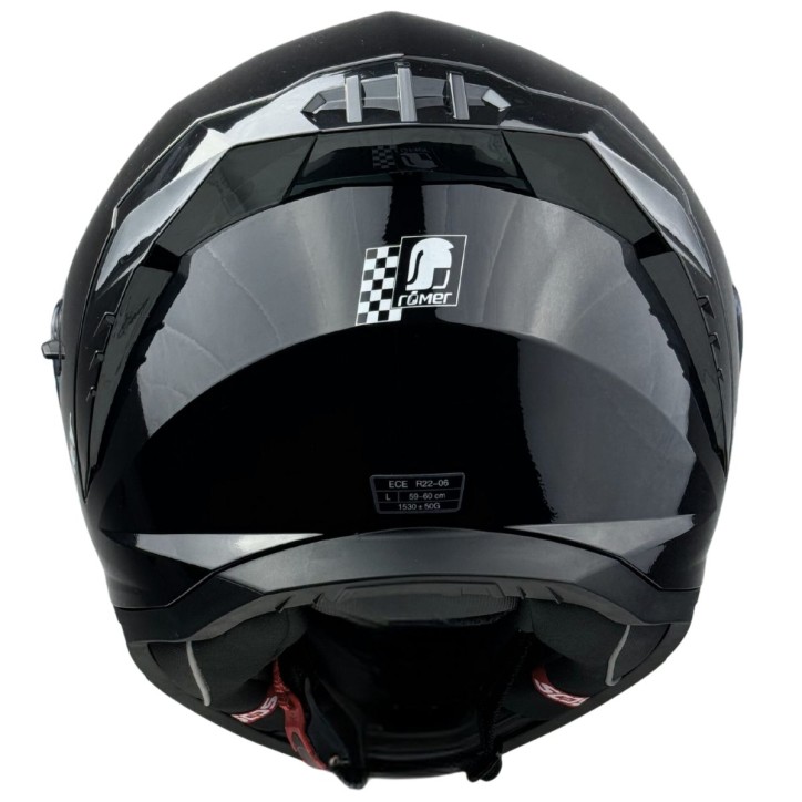 Roleff RR20171 - Römer Motorradhelm - Integralhelm mit Sonnenvisier, schwarz glanz Zeitlich begrenztes Angebot