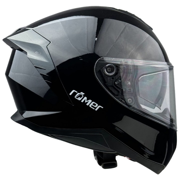 Roleff RR20171 - Römer Motorradhelm - Integralhelm mit Sonnenvisier, schwarz glanz Zeitlich begrenztes Angebot