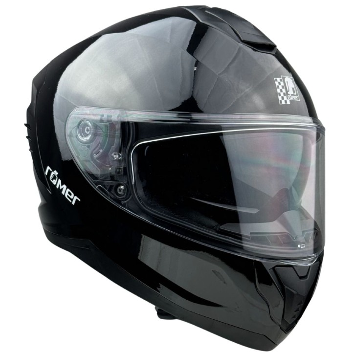 Roleff RR20171 - Römer Motorradhelm - Integralhelm mit Sonnenvisier, schwarz glanz Zeitlich begrenztes Angebot