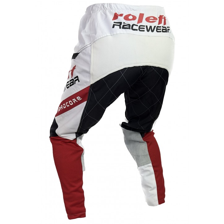 Roleff RO872 - MX Hose weiss/rot Motocross- Hose Letzter Tag