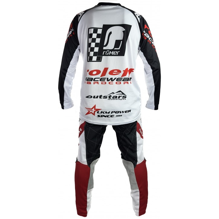Roleff RO872 - MX Hose weiss/rot Motocross- Hose Letzter Tag