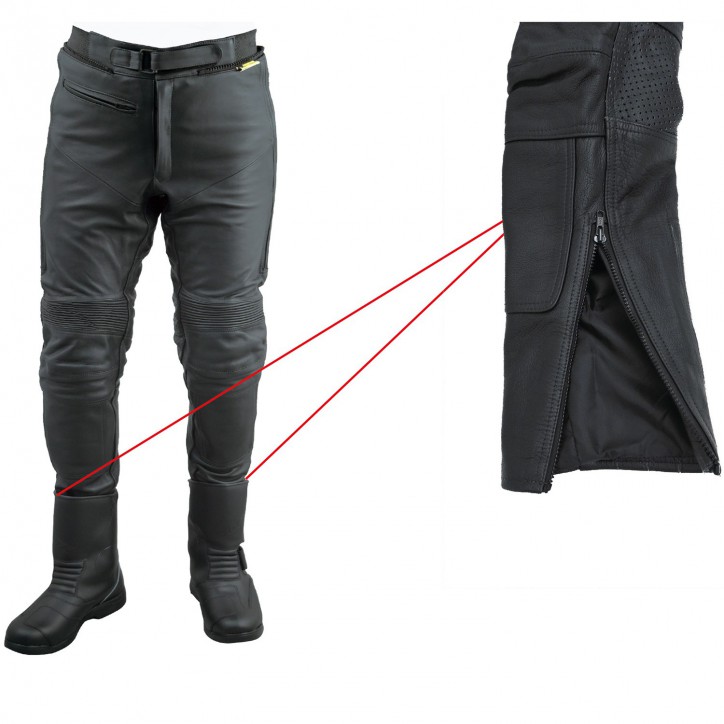 Roleff RO16 - Stiefel- Motorradhose aus hochwertigem Rind-Nappaleder und kompletter Sicherheitsausstattung Vierteljährliche Förderung
