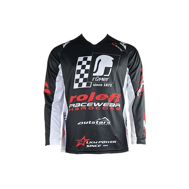 Roleff RO8700 MX Shirt schwarz/weiss Motocross- Shirt Outlet