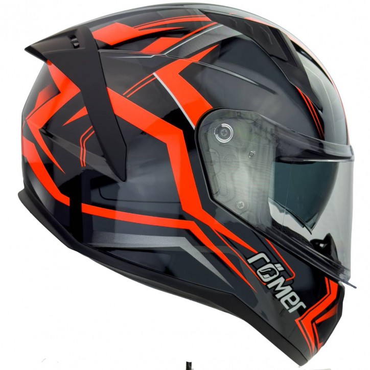 Roleff RO202212 - Integralhelm mit Sonnenvisier, Neonorange glänzend Meist gekauft