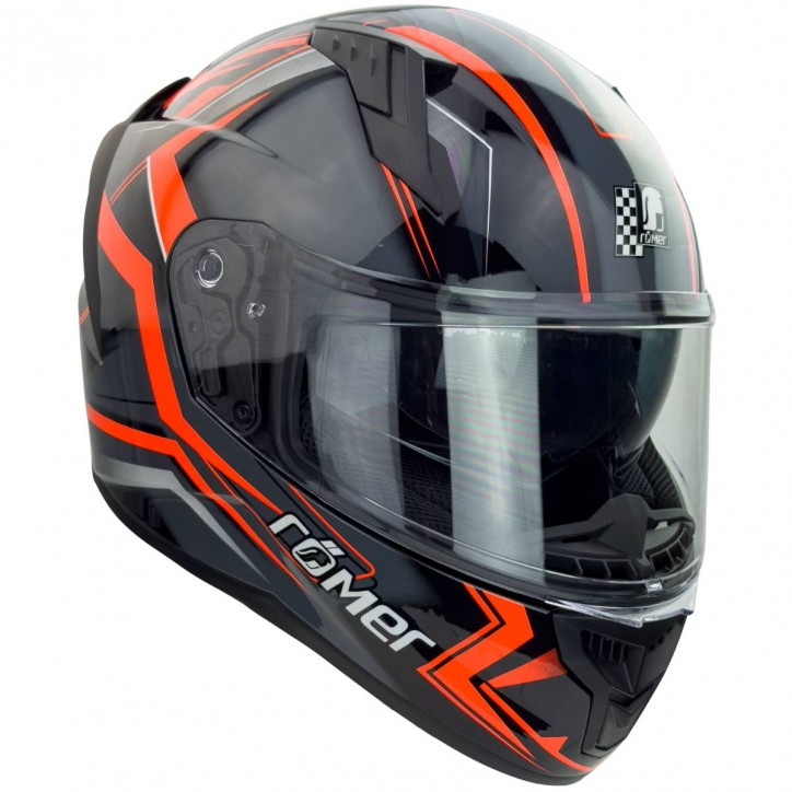 Roleff RO202212 - Integralhelm mit Sonnenvisier, Neonorange glänzend Meist gekauft