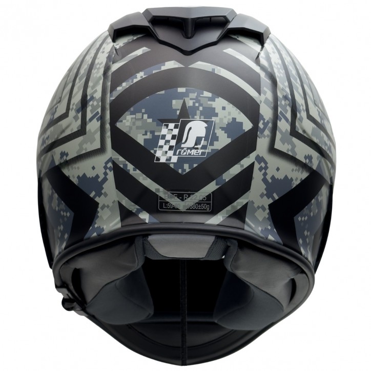 Roleff RO818 - Integralhelm mit Sonnenvisier in schwarz / grau Dekor Limitierter Zeitrabatt