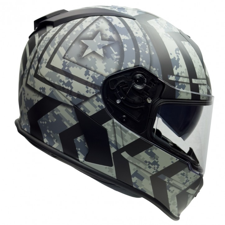 Roleff RO818 - Integralhelm mit Sonnenvisier in schwarz / grau Dekor Limitierter Zeitrabatt