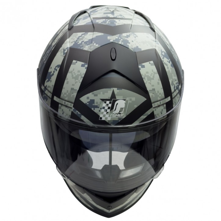 Roleff RO818 - Integralhelm mit Sonnenvisier in schwarz / grau Dekor Limitierter Zeitrabatt
