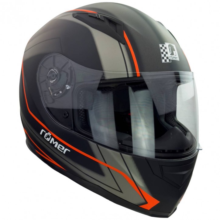 Roleff RO201705 - Integralhelm in Schwarz, Orange Sonderangebot