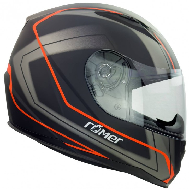 Roleff RO201705 - Integralhelm in Schwarz, Orange Sonderangebot