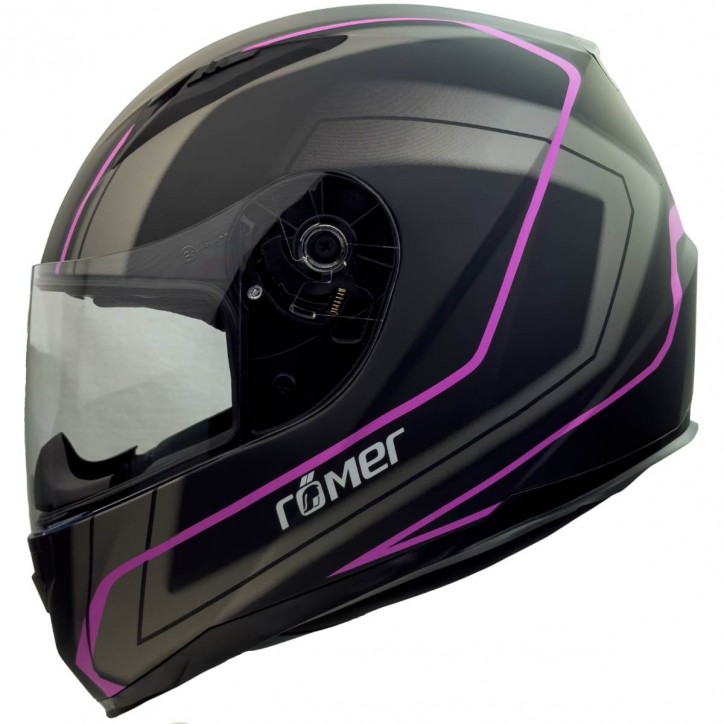 Roleff RO201707 - Integralhelm in Schwarz, Pink Großer Ausverkauf