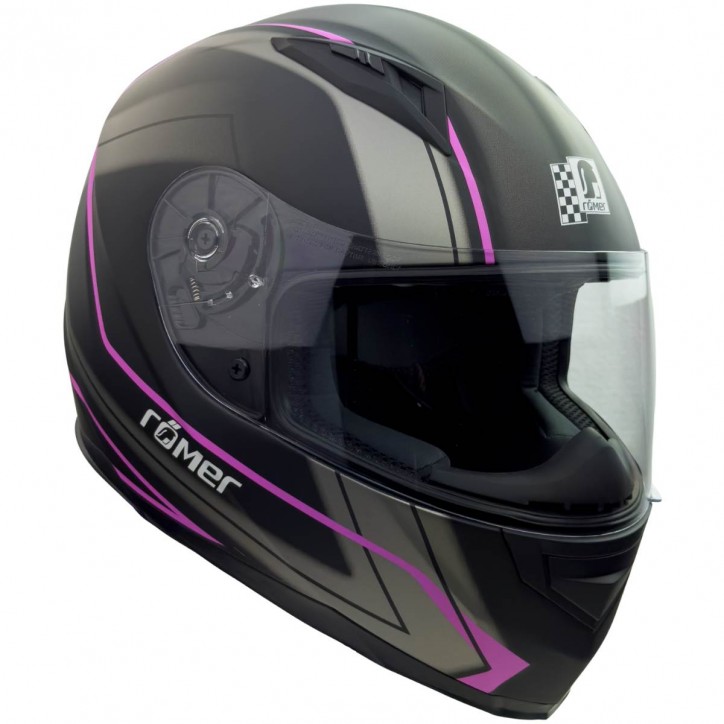 Roleff RO201707 - Integralhelm in Schwarz, Pink Großer Ausverkauf