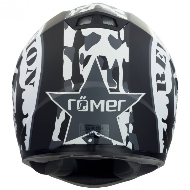 Roleff RO20041 - Schwarzweißer Integralhelm Revolution Begrenztes Angebot