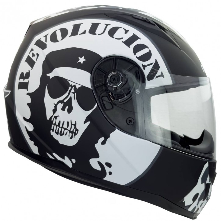 Roleff RO20041 - Schwarzweißer Integralhelm Revolution Begrenztes Angebot