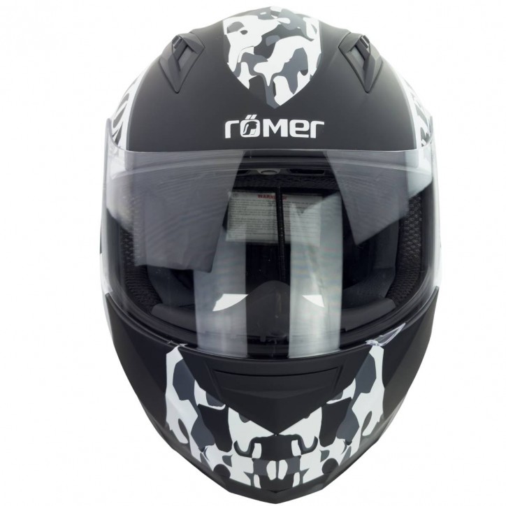 Roleff RO20041 - Schwarzweißer Integralhelm Revolution Begrenztes Angebot