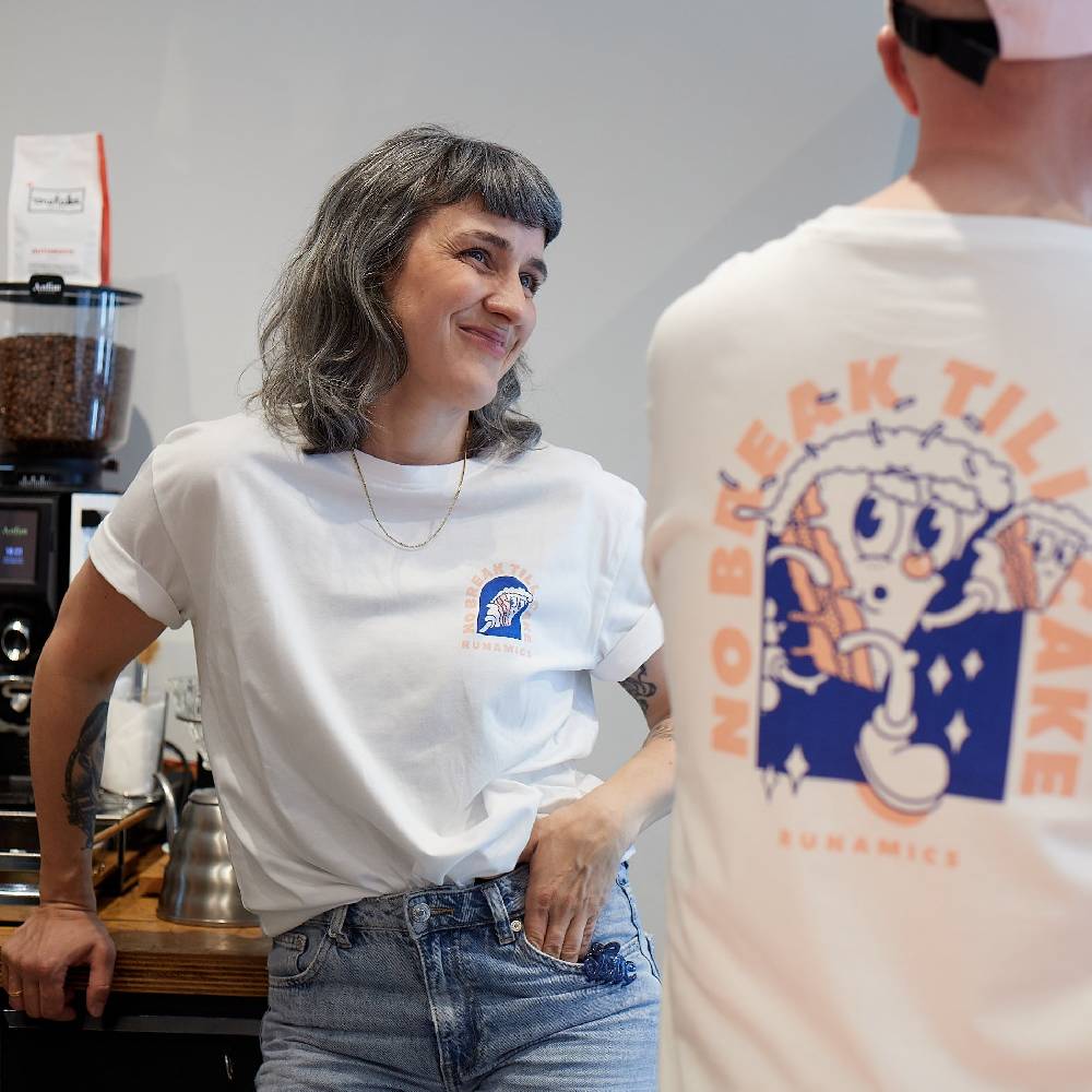 Runamics Cake Break T-Shirt, Biobaumwolle, unisex, weiß 50% Rabatt mit kostenlosem Versand