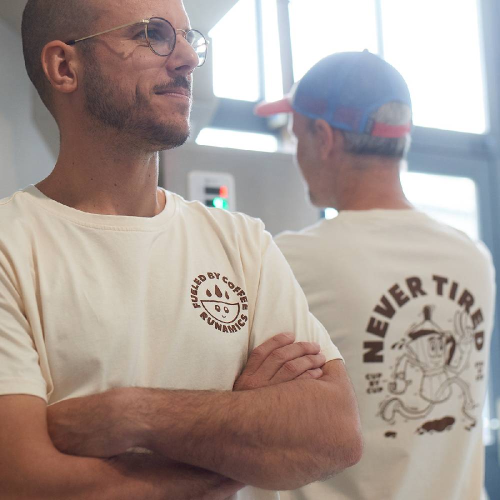 Runamics Never Tired T-Shirt, Biobaumwolle, unisex, undyed Speichern exportieren