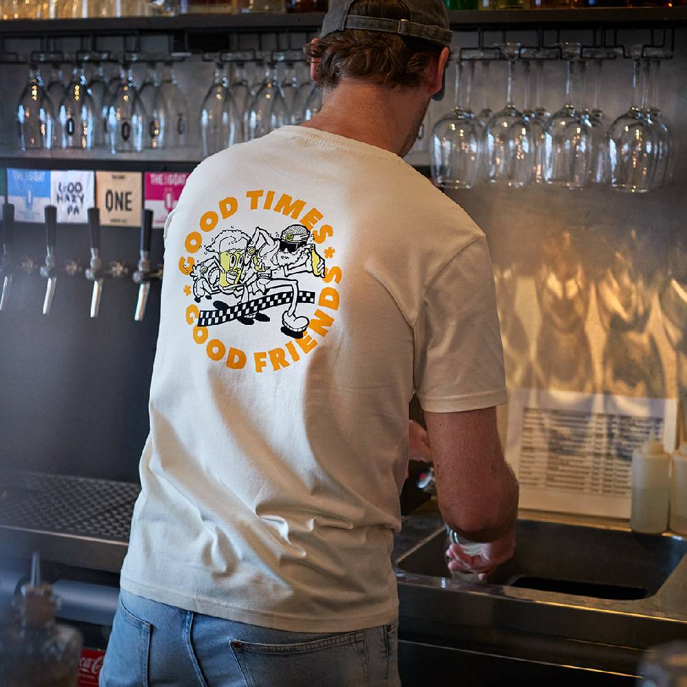Runamics Good Times Good Friends T-Shirt, Biobaumwolle, unisex, undyed Black Friday Preise