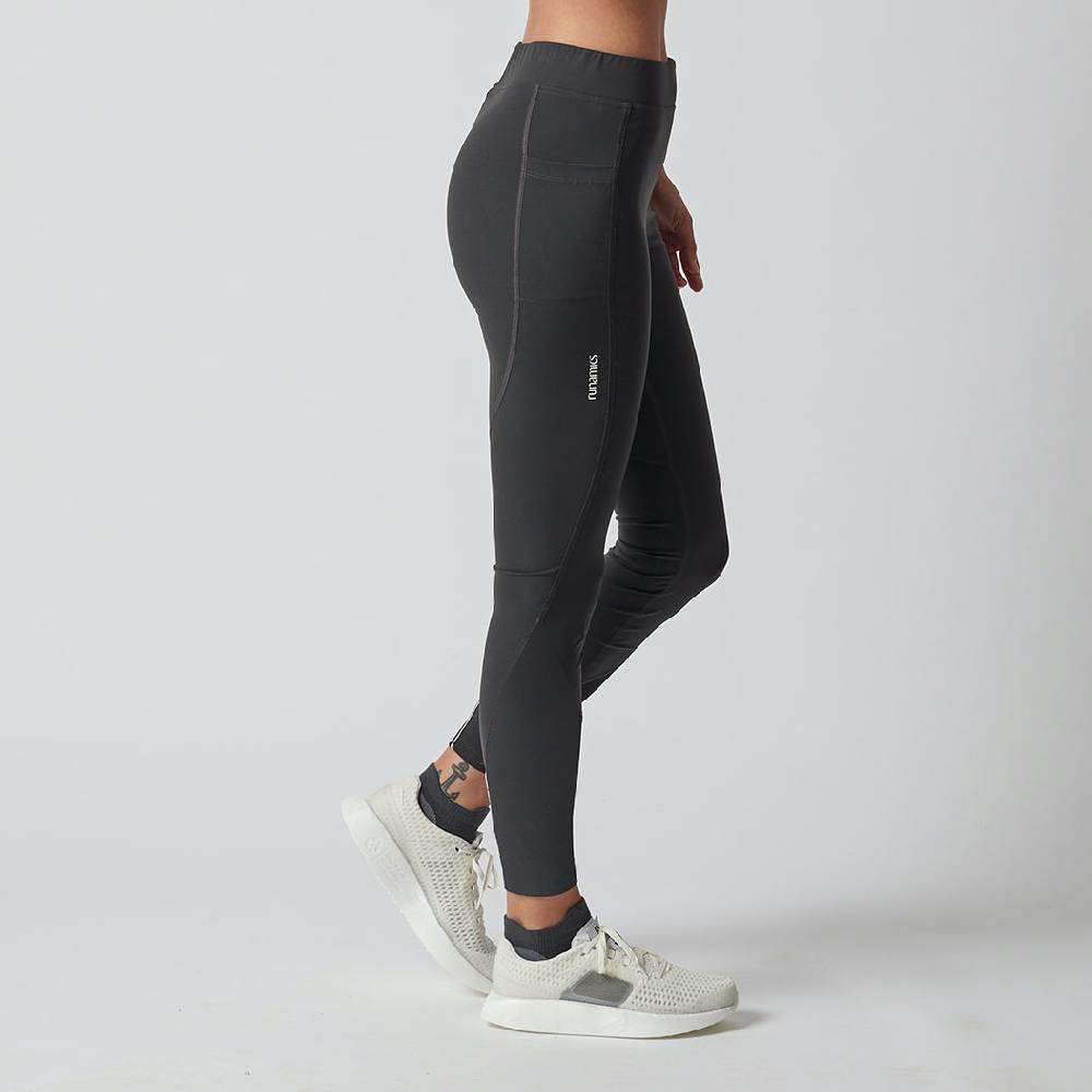 Runamics Lange Lauftights Damen, schwarz, mit Tasche Outlet