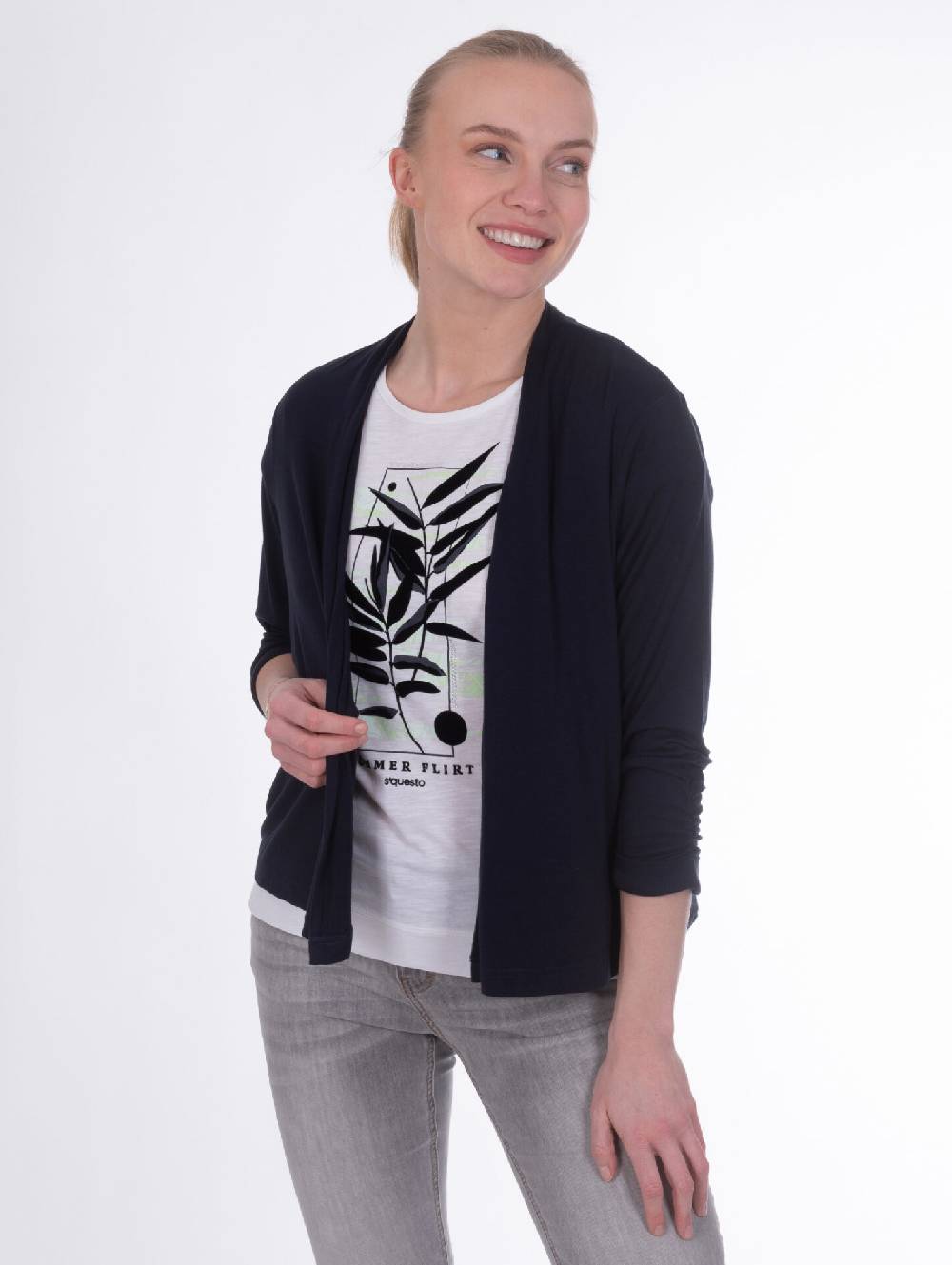Sonia Originelli Sweatjacke, 3/4 Arm, Schalkragen - Fashion, Damenmode, Herrenmode Saisonschlussverkauf