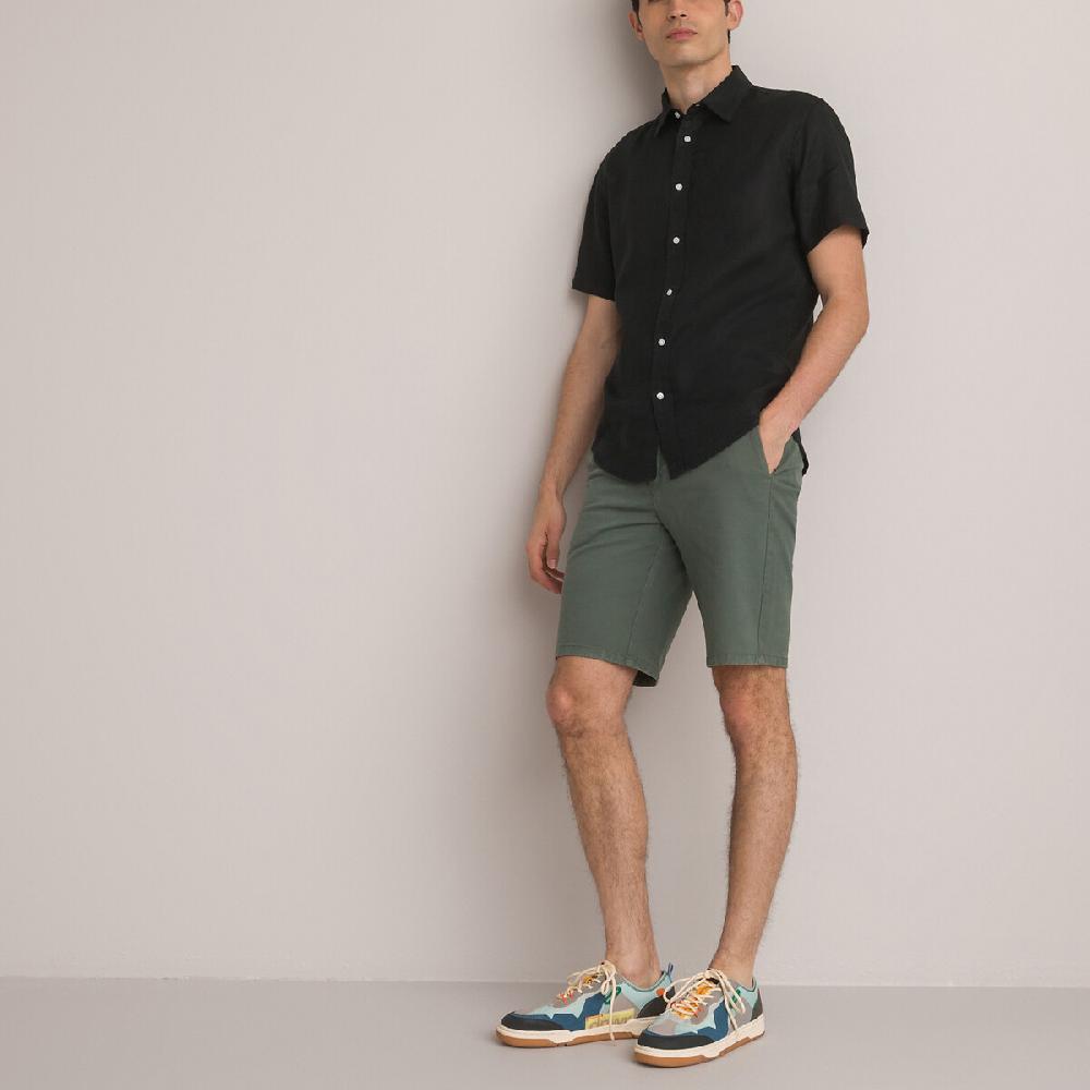 laredoute Kurzärmeliges Leinenhemd Regular-Fit schwarz LA REDOUTE COLLECTIONS Nur noch ein Tag übrig