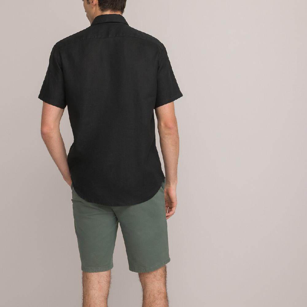 laredoute Kurzärmeliges Leinenhemd Regular-Fit schwarz LA REDOUTE COLLECTIONS Nur noch ein Tag übrig