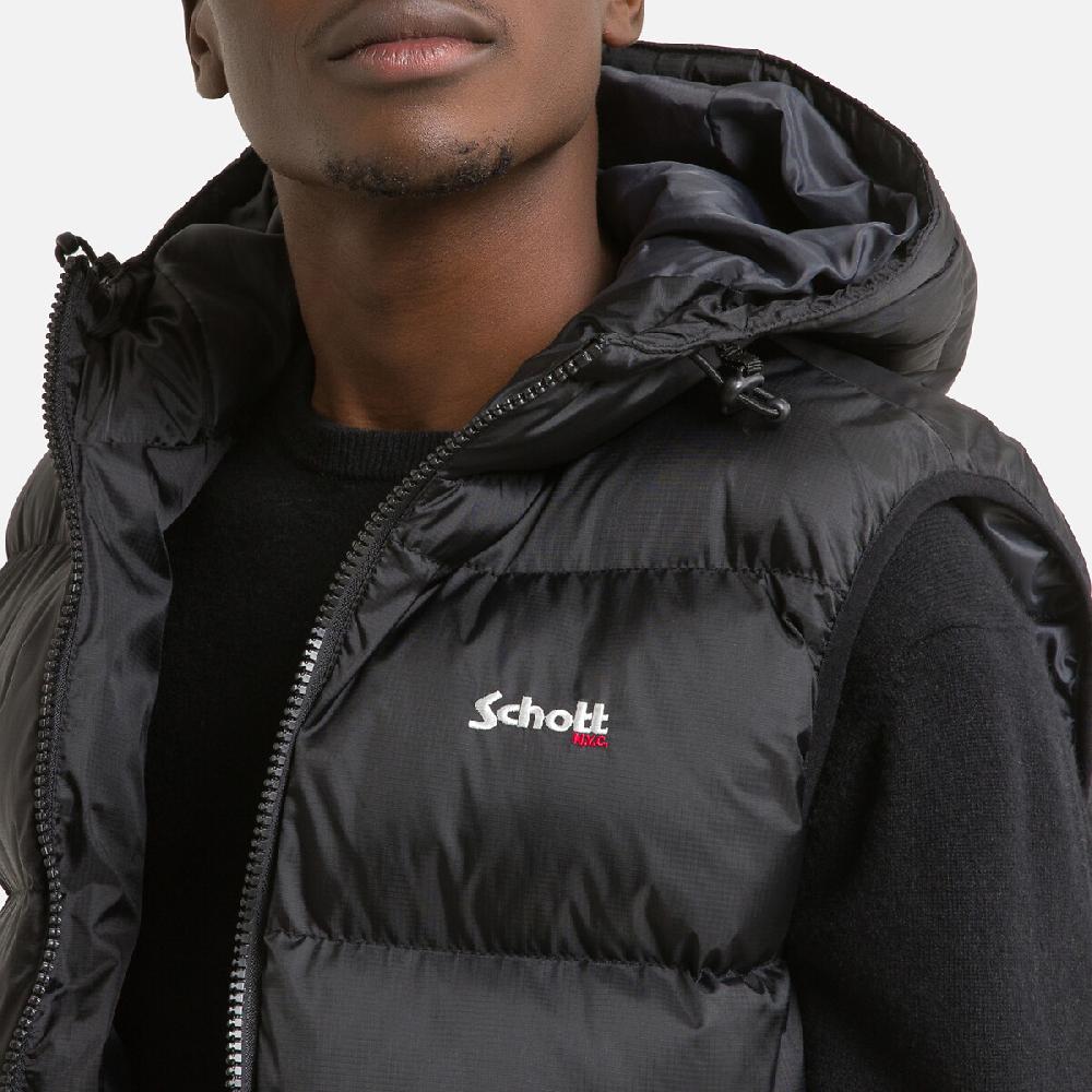 laredoute Ärmelloses Stepp-Gilet Idaho 2V mit Kapuze schwarz SCHOTT Tiefpreis