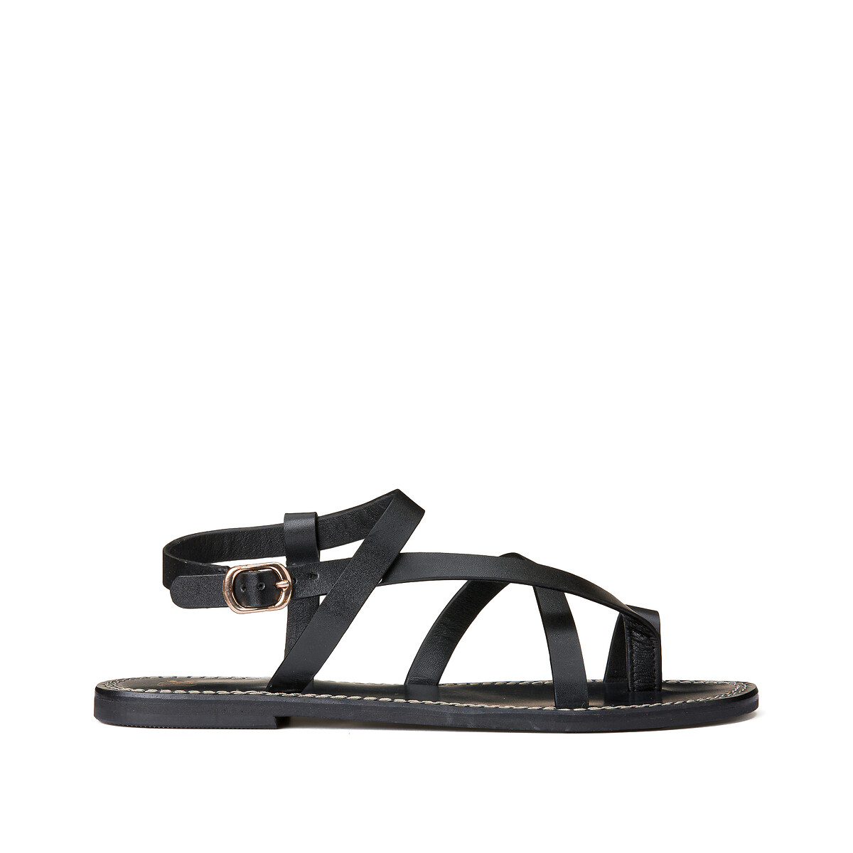 laredoute Signature-Zehensandalen aus Leder schwarz LA REDOUTE COLLECTIONS Im Verkauf