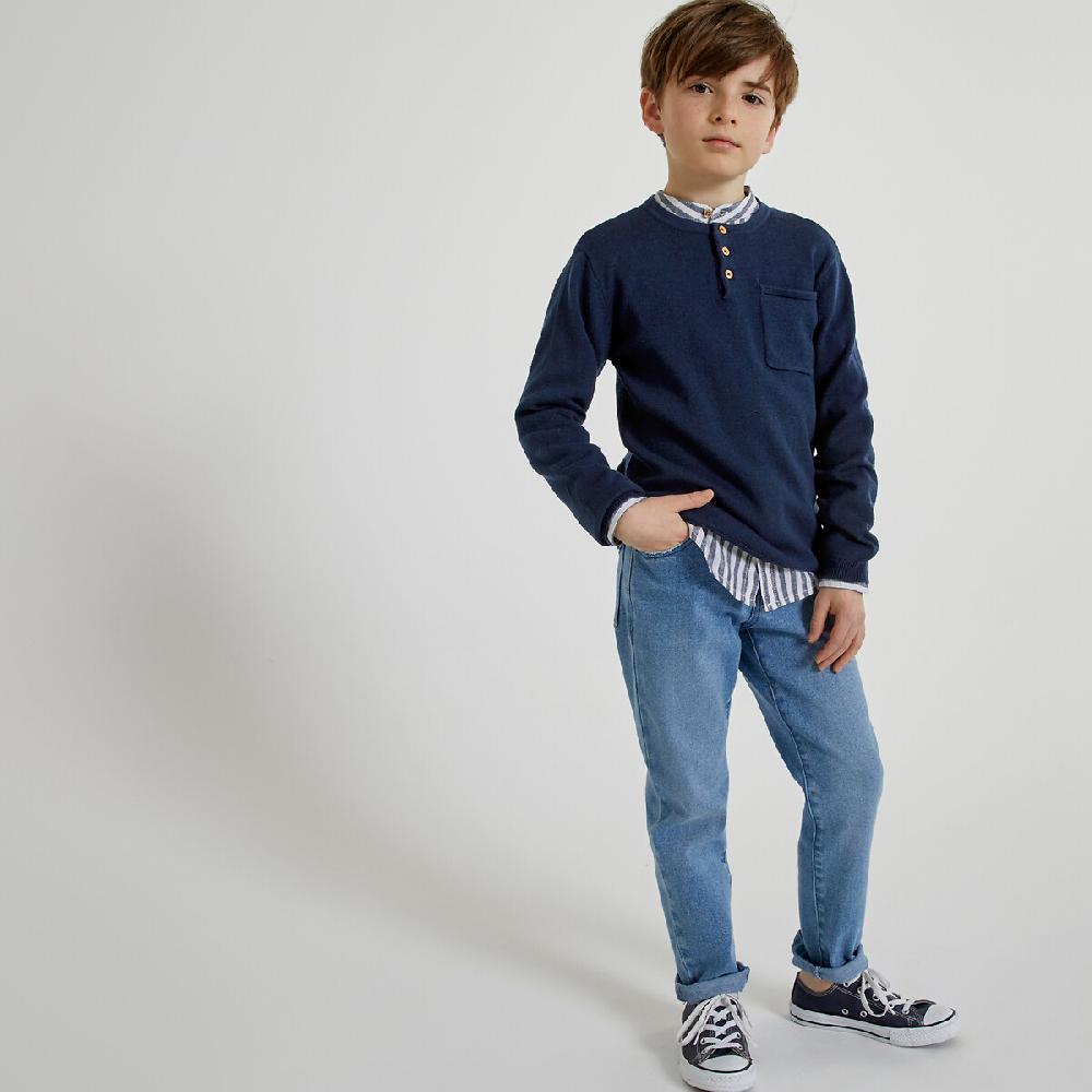 laredoute Feinstrickpullover mit Henley-Ausschnitt marine LA REDOUTE COLLECTIONS Schlussverkauf