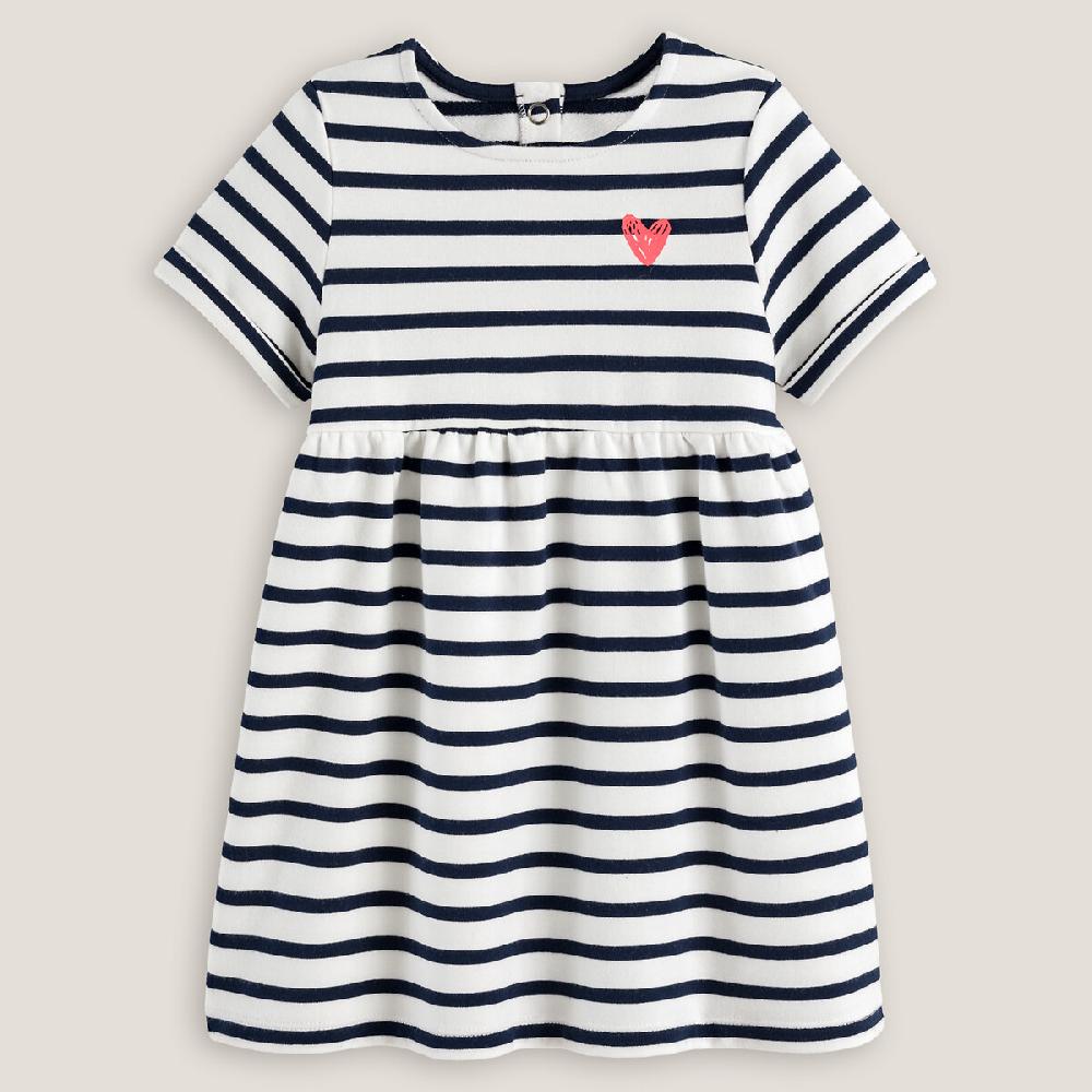 laredoute Gestreiftes Sweatkleid mit kurzen Ärmeln gestreift LA REDOUTE COLLECTIONS Limitierter Zeitrabatt
