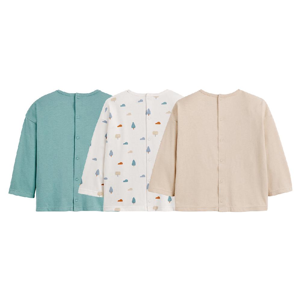 laredoute 3er-Pack Langarm-Shirts blau/beige LA REDOUTE COLLECTIONS Online Shopping