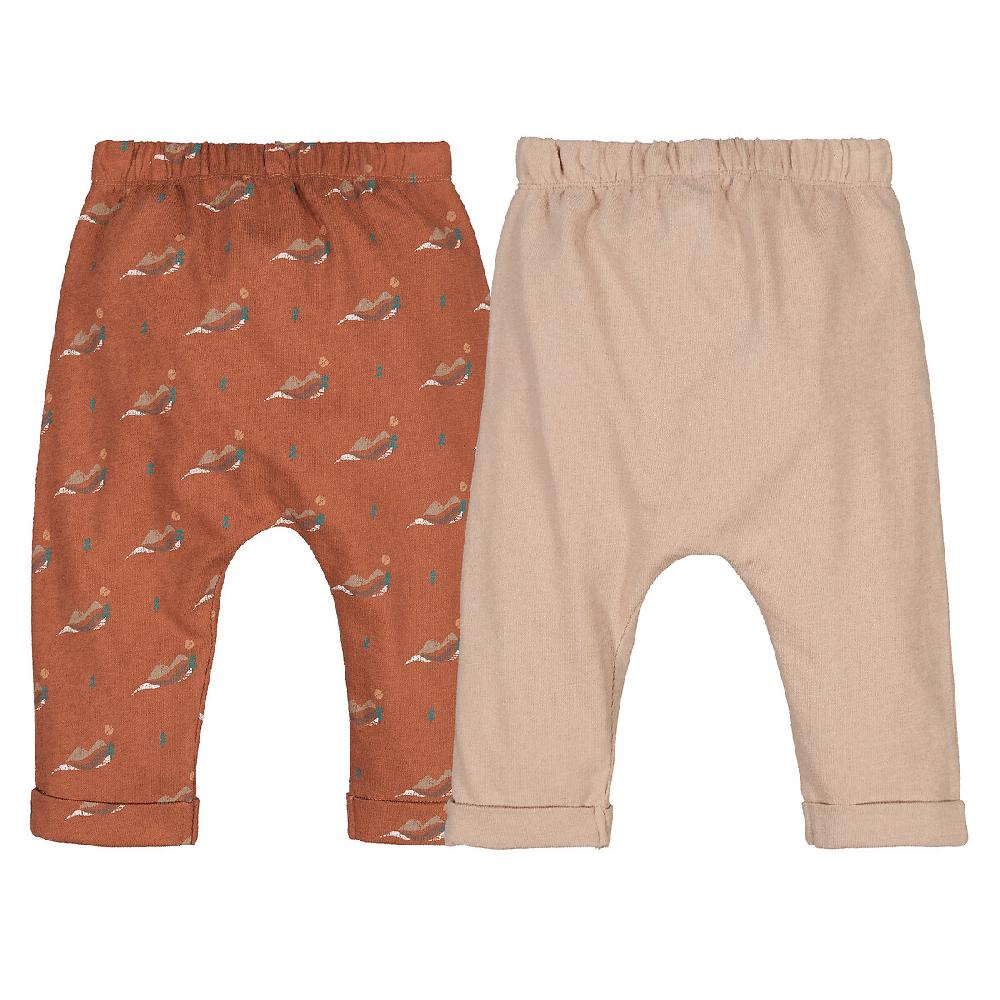 laredoute 2er-Pack Pluderhosen gemusterter Jersey braun / beige LA REDOUTE COLLECTIONS Muttertagsangebot