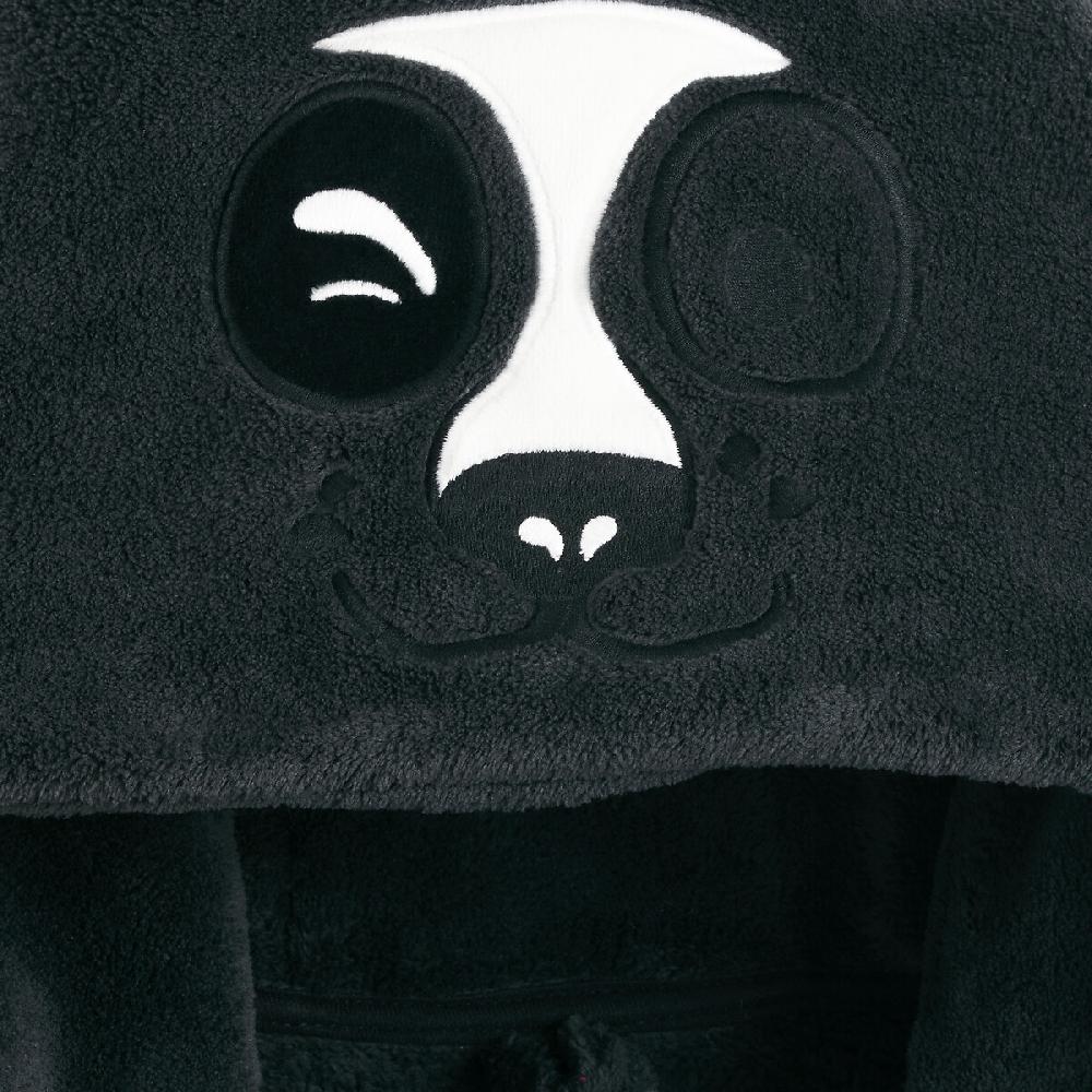 laredoute Morgenmantel mit Panda-Kapuze aus Fleece grau LA REDOUTE COLLECTIONS Heißer Verkauf