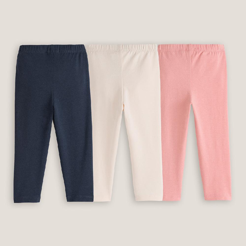 laredoute 3er-Pack Leggings unifarben marine + rosa + ecru LA REDOUTE COLLECTIONS Neueste Mode