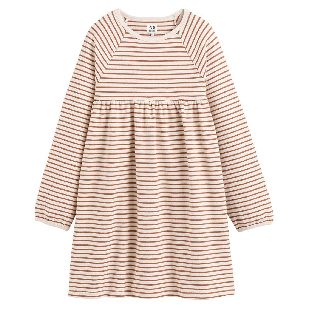 laredoute Gestreiftes Kleid mit langen Ärmeln braun/ecru gestreift LA REDOUTE COLLECTIONS Blitzangebot