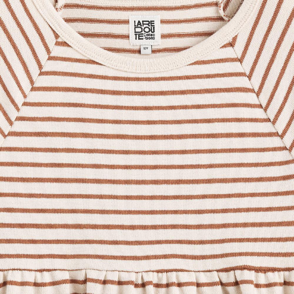 laredoute Gestreiftes Kleid mit langen Ärmeln braun/ecru gestreift LA REDOUTE COLLECTIONS Blitzangebot