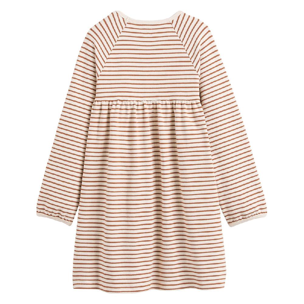 laredoute Gestreiftes Kleid mit langen Ärmeln braun/ecru gestreift LA REDOUTE COLLECTIONS Blitzangebot