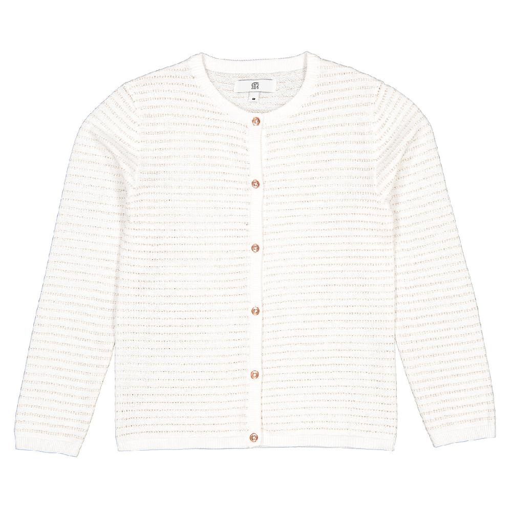 laredoute Feinstrick-Cardigan mit Knöpfen Streifen ecru gestreift LA REDOUTE COLLECTIONS Räumungsverkauf