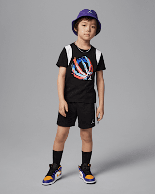 JordanBball Fire Mixed zweiteiliges Shorts-Set (jüngere Kinder)