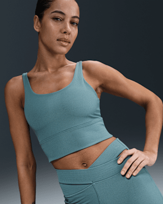 Nike Zenvy RibGepolsterter Longline-Sport-BH mit leichtem Halt
